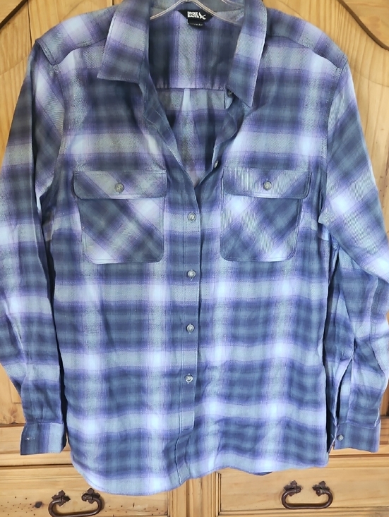 Eddie Bauer Tops - Eddie Bauer Purple Plaid Button-Down Shirt